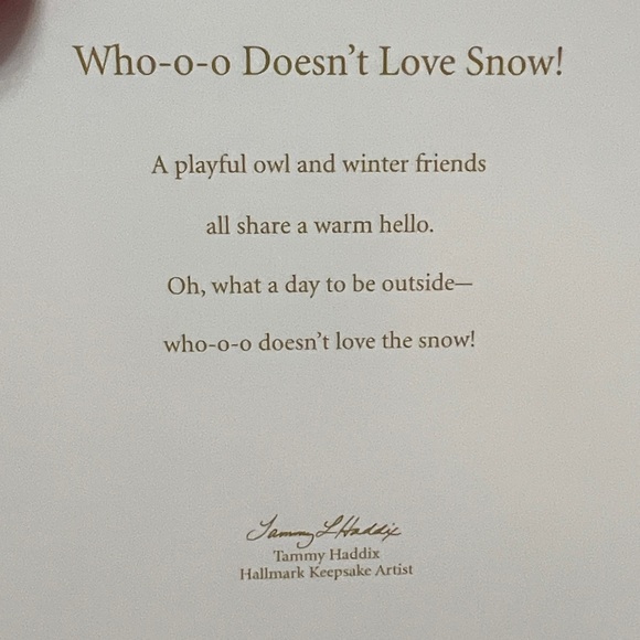 Hallmark Who-o-o Doesn’t Love Snow KOC 2012 - Picture 3 of 12